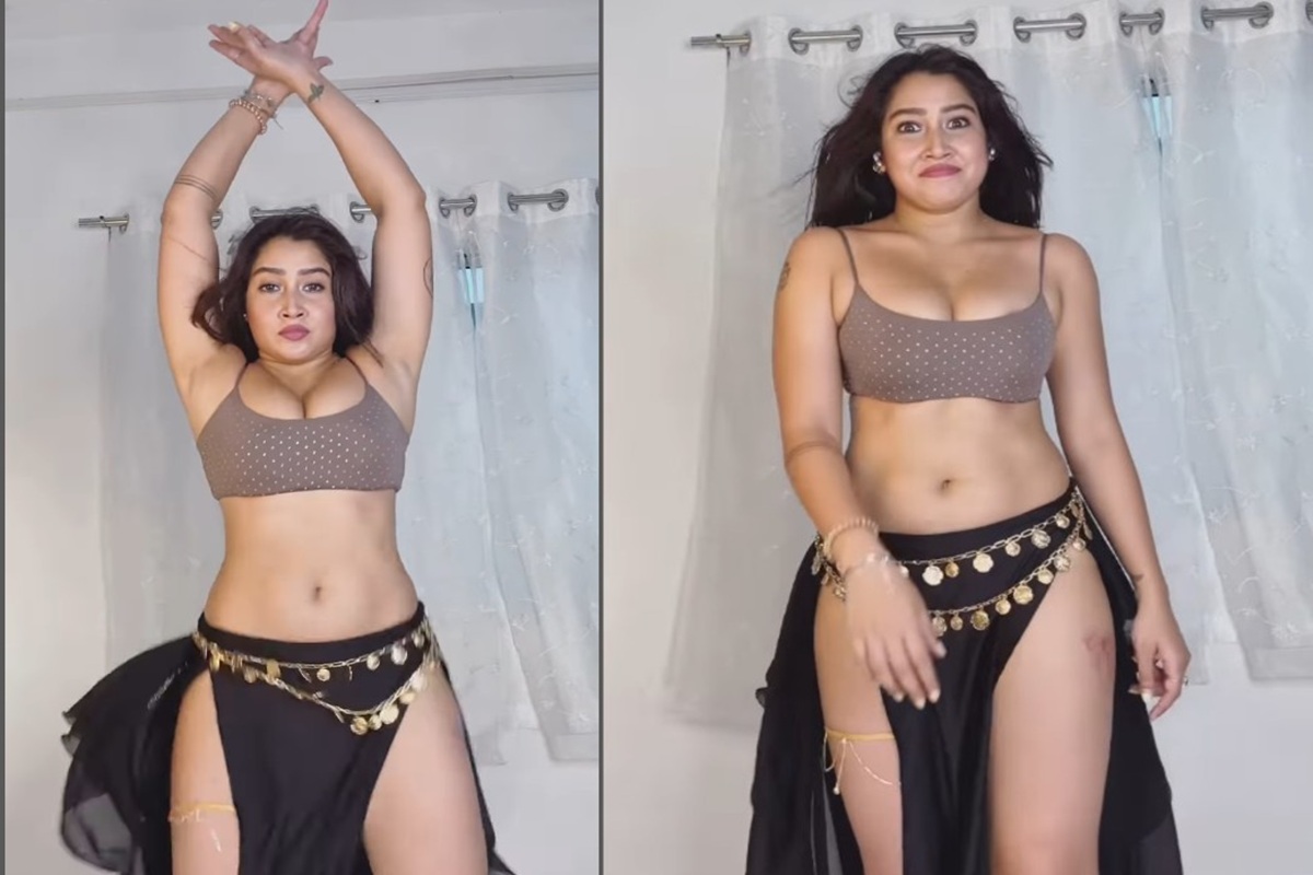 Hot Sexy video: अकेले कमरे में इस हाल में नजर आयी सोशल मीडिया इन्फ्लुएंसर, इस अंदाज में फ्लॉट किया थाई पर बना टैटू