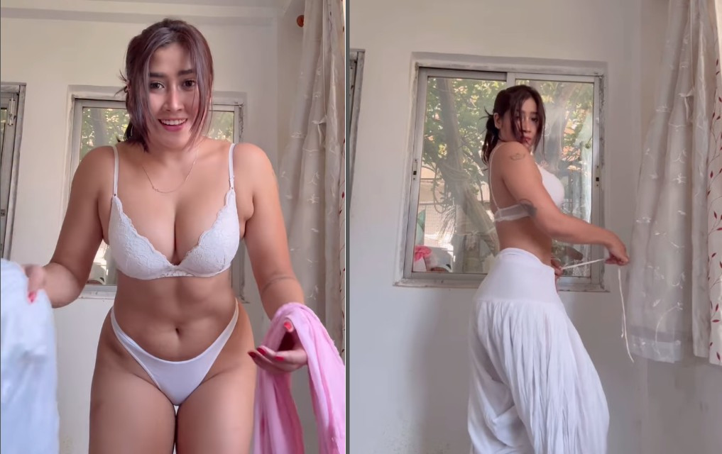 Hot sexy video in white bikini: व्हाइट बिकिनी में कैमरे के सामने सजते संवरते नजर आयी सोफिया, बार बार वीडियो देख रहे फैंस