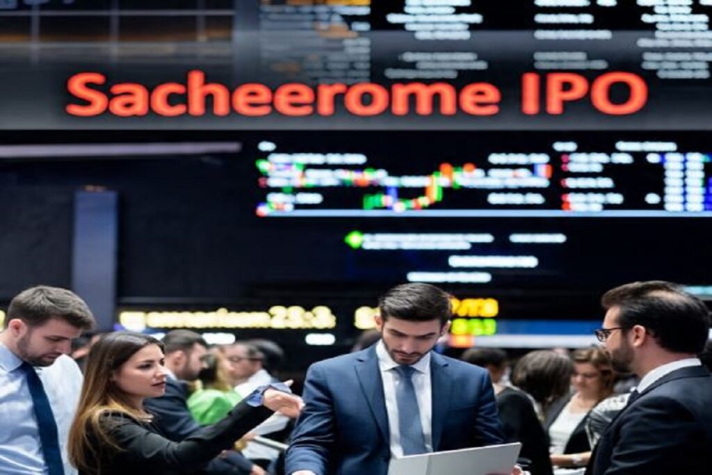 (Sacheerome IPO Listing, Image Credit: Meta AI)