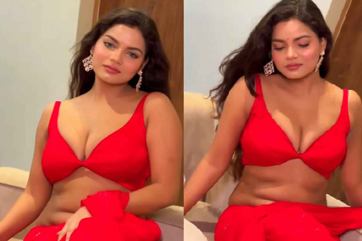 Indian Model Sexy Video : इंडियन मॉडल ने रेड साड़ी में लगाया हॉटनेस का तड़का, कर्वी फिगर देख लट्टू हुए फैंस, देखें वीडियो