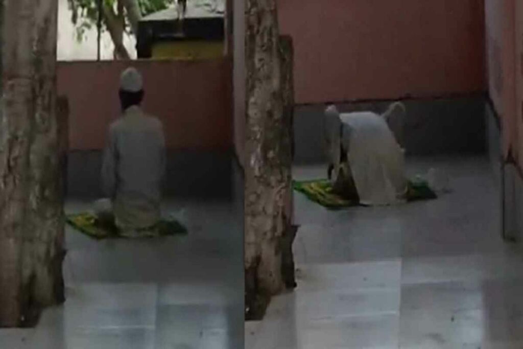 Namaz In Brahmadeva Mandir/ Image Credit: IBC24
