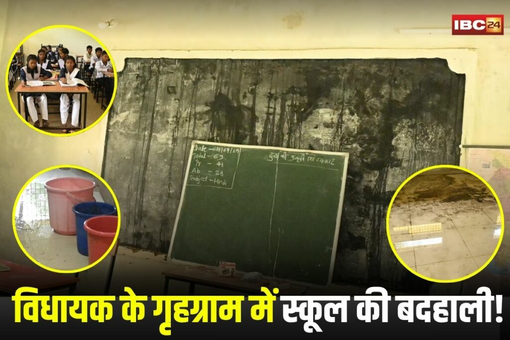 Mohla Manpur News, school building collapse, Mohla Manpur school issue, Pana Baras village school, poor construction quality, government school damage,