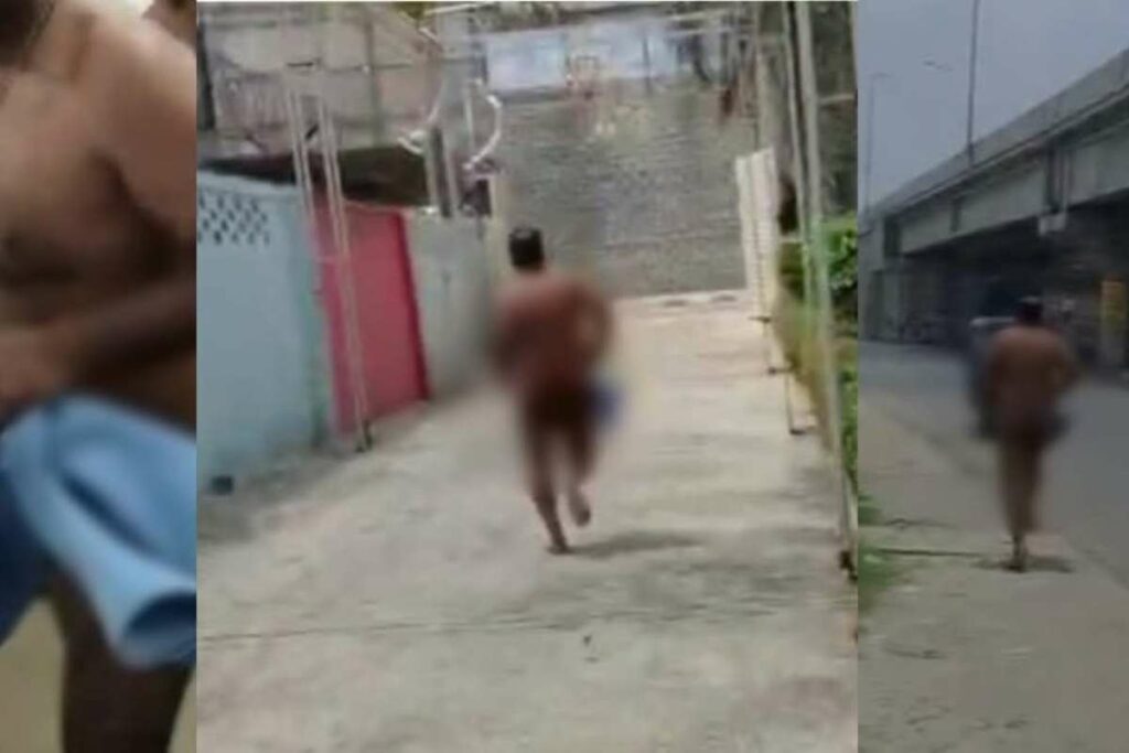 Lady Caught with Boyfriend in OYO: हाईवे पर बिना कपड़ों के भागने लगा युवक / Image Source: Viral Video