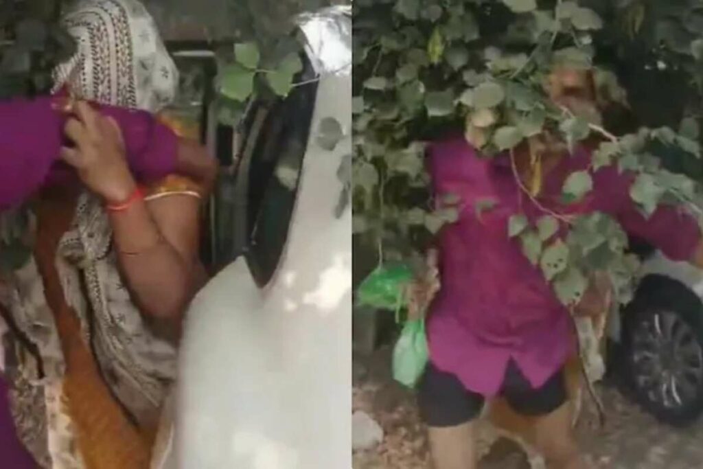 BJP Leader Have Sex in Car: श्मशान घाट में कार में महिला के साथ रंगरलियां मनाते पकड़ाए भाजपा के जिला मंत्री / Image Source: Screengrab