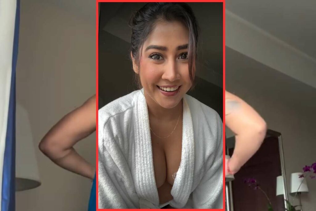 Open Sexy Video: गुजराती गर्ल ने कैमरे के सामने बदले कपड़े, बिना ब्रा डीप नेक ड्रेस में काटा गदर / Image Source: Screengrab