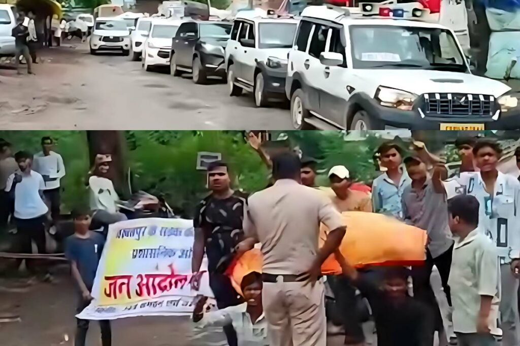 Minister Tokhan Sahu News: प्रदर्शनकारियों के चलते बदलना पड़ा केंद्रीय राज्य मंत्री तोखन साहू को रास्ता / Image source: IBC24
