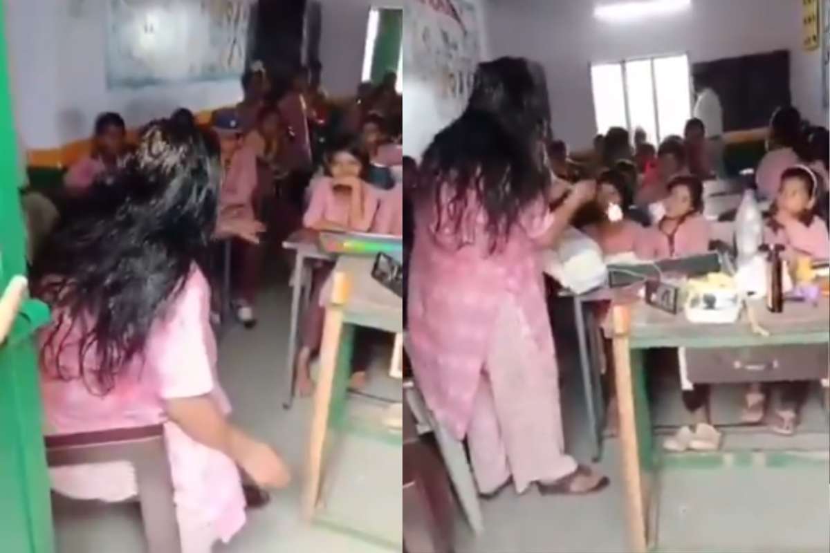 Female Teacher Viral Video: स्कूल में बच्चों के सामने ही ऐसा काम कर रही थी मैडम, तेल भी खुद ही लाती थी साथ, वीडियो वायरल होने के बाद मचा बवाल