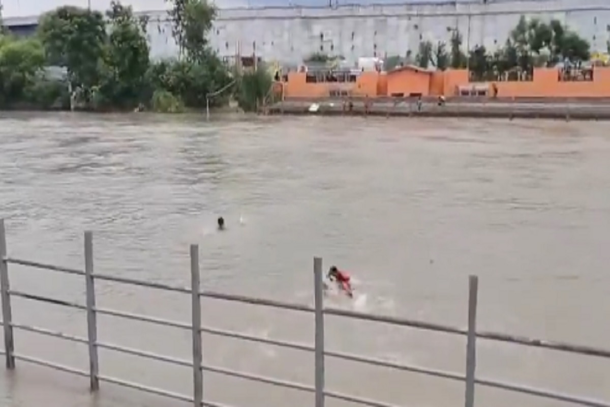 NDRF बनी मसीहा! नदी के तेज बहाव के बीच बह रहा था युवक, NDRF के जवान ने कूद कर बचाई जान, वीडियो देखकर आप भी हो जाएंगे भावुक