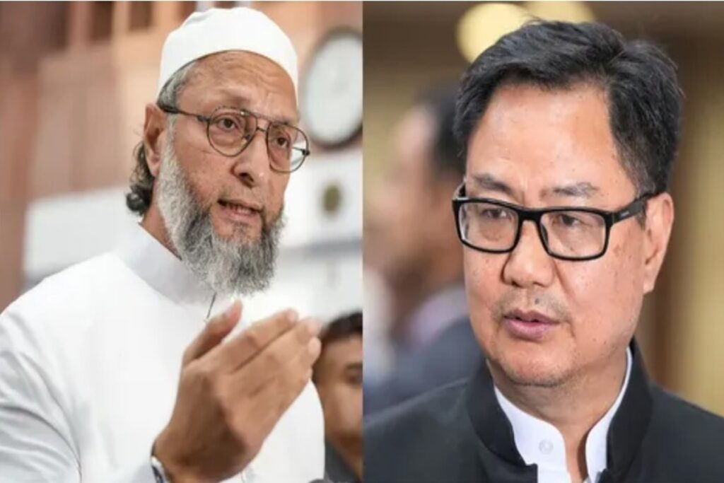 Asaduddin Owaisi vs Kiren Rijiju, image source: PTI