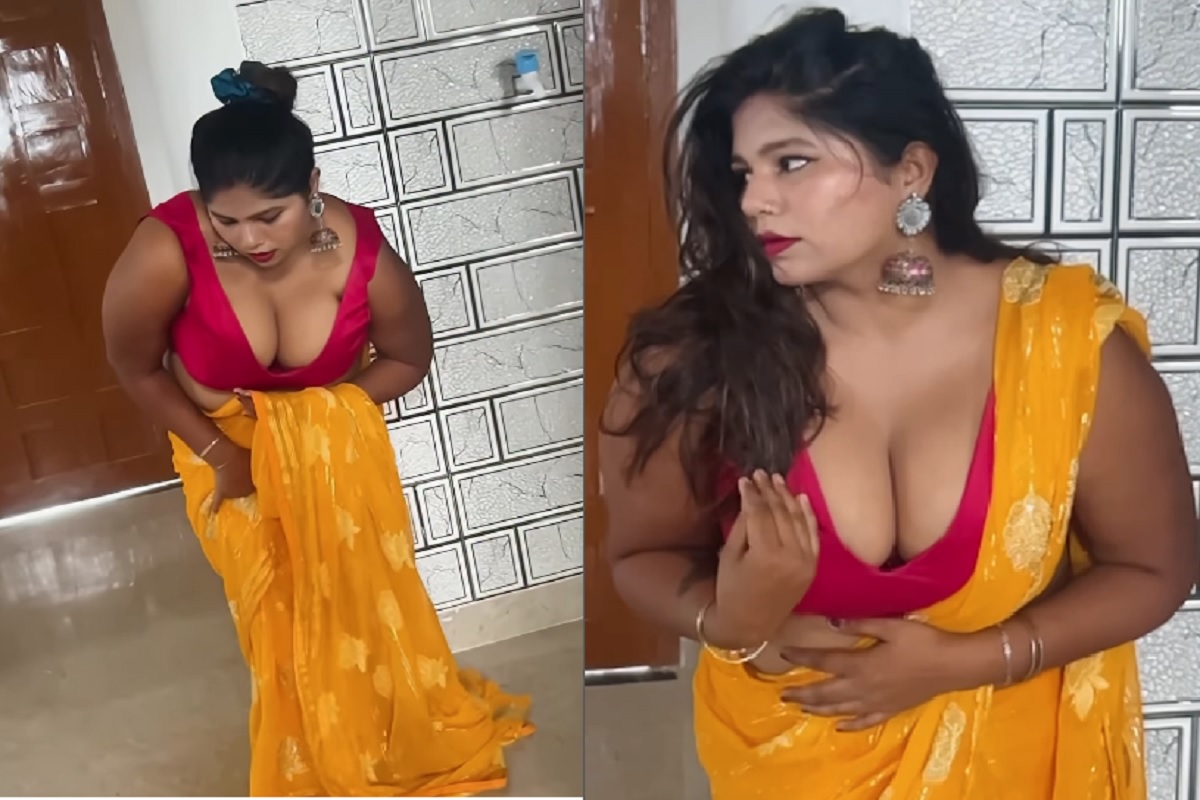 Sexy Video: देसी भाभी ने गिराया साड़ी का पल्लू, नीचे झुकते ही दिखने लगा सबकुछ! अब कैमरे में हुआ कैद