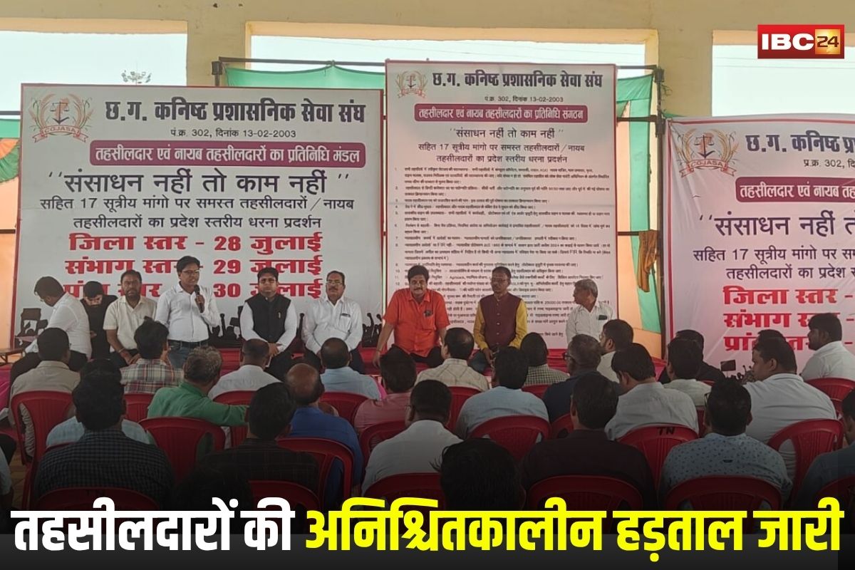 Tehsildar Strike in Chhattisgarh: तहसीलदार-नायब तहसीलदारों की अनिश्चितकालीन हड़ताल जारी, इन मांगों को लेकर खोला मोर्चा, राजस्व के सारे कामकाज ठप