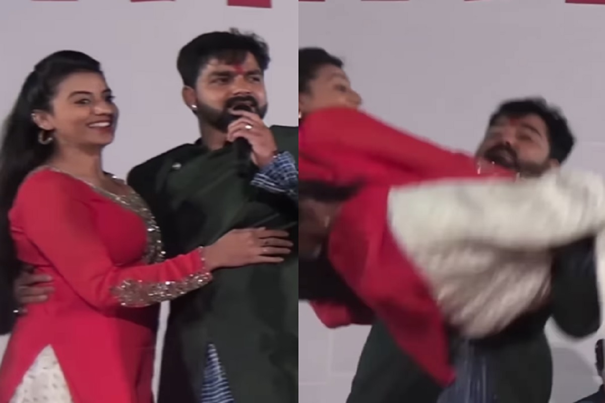 Bhojpuri Video: खुलेआम अक्षरा सिंह को गोद में उठा लिए पवन सिंह, शर्म से लाल हो गई एक्ट्रेस, अब सोशल मीडिया पर वायरल हुआ वीडियो