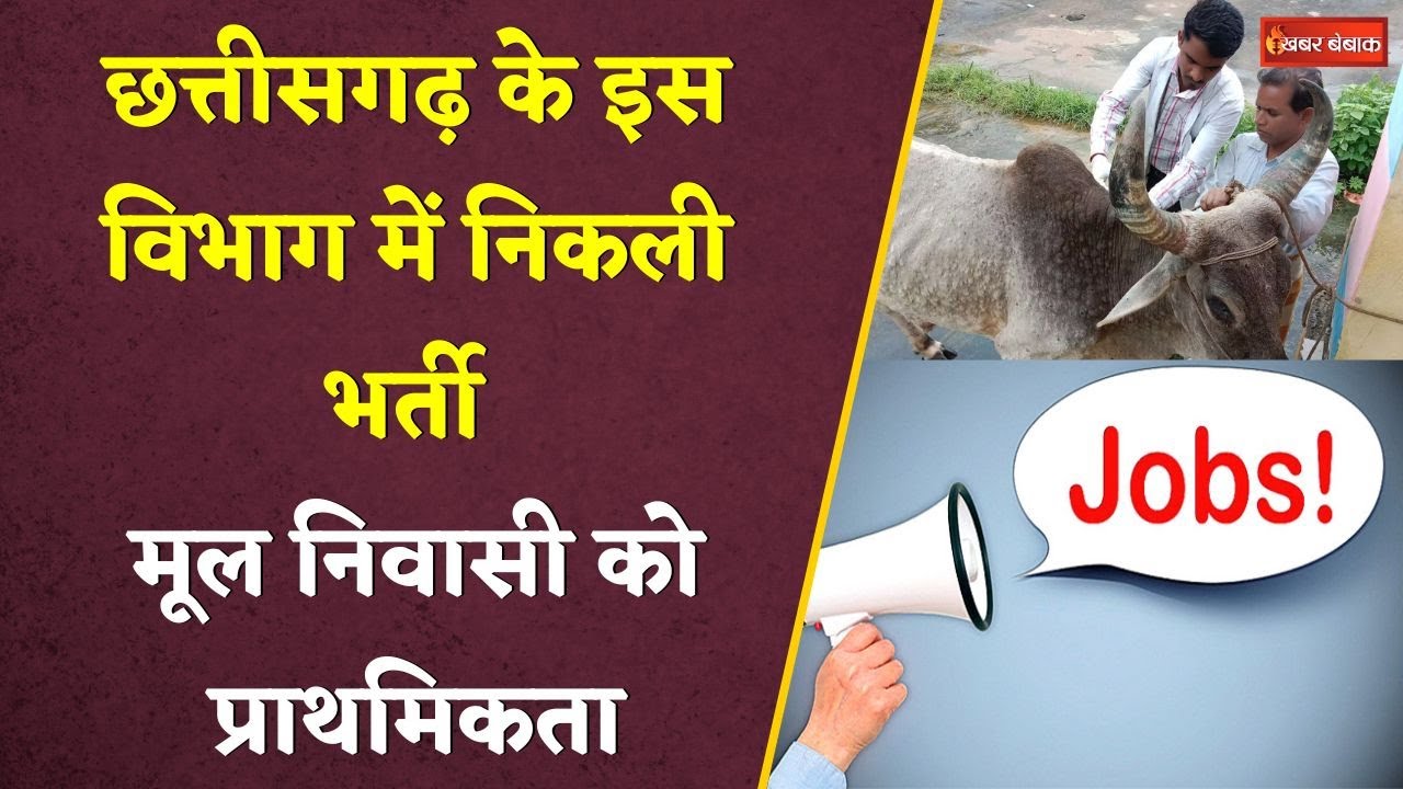 CG Job Vacancy:  Veterinary विभाग में निकली भर्ती, यहां करें अप्लाई Assistant Field Officer। Bastar