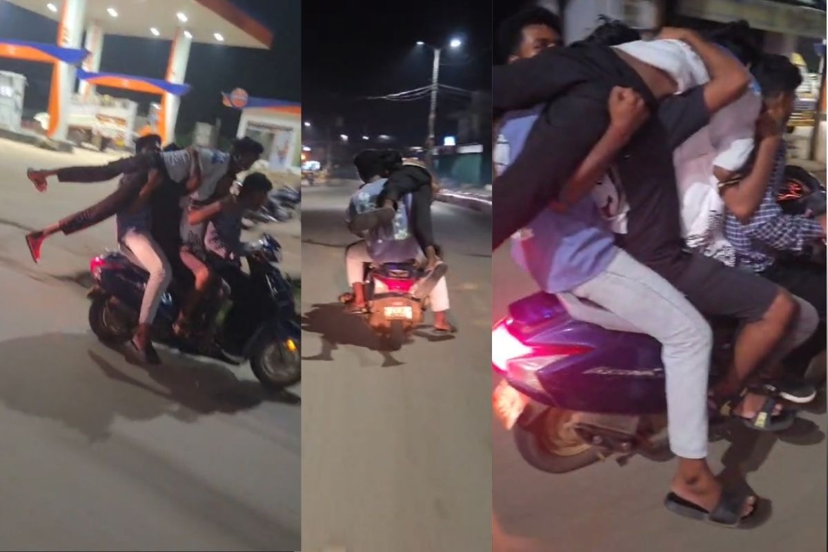 Bijapur Viral Video: 5 युवकों की स्टंटबाजी का वीडियो वायरल, नेशनल हाईवे पर ख़तरनाक स्टंट, स्कूटी पर बैठकर करने लगा ये जानलेवा काम