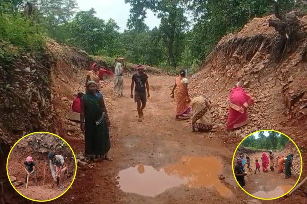 Pendra News, Gourela Pendra Marwahi news, Gourela village road, Pendra villagers cut hill, Marwahi road construction, Gourela tribal village, Chhattisgarh rural development, villagers build road, Gourela Pendra Marwahi district, road issue in Chhattisgarh, Gourela hill cutting news, Chhattisgarh villagers hard work, rural Chhattisgarh news, Gourela Pendra Marwahi latest update, tribal effort road news, Chhattisgarh villagers make road