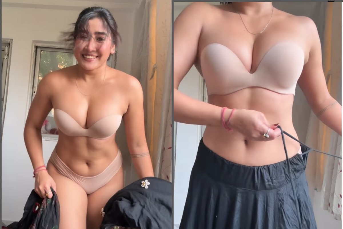 Sofia Ansari Sexy video: स्किन कलर की पैंटी-ब्रा में सोफिया ने बिखेरा हुश्न का जलवा, खुले आम कैमरे के सामने बदले कपड़े
