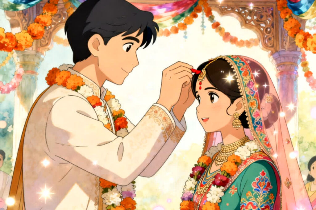 Bride Marry with Boyfriend infront Groom: मंडप में दूल्हा देने लगा धमकी तो दुल्हन ने बहन के देवर से भरवाई मांग / Image: AI Generated