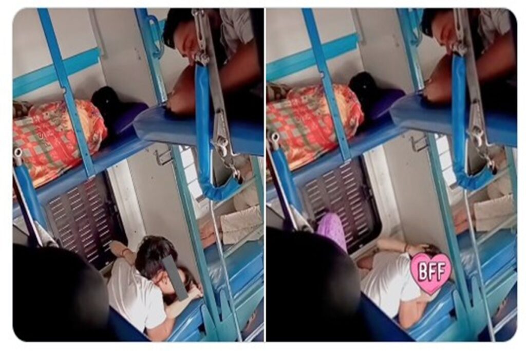 Couple open romance in train birth video, image source: rupali gautam X