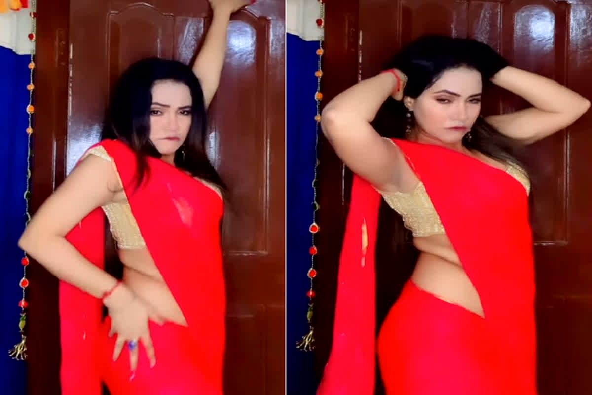 Bhojpuri Video: लाल साड़ी में भोजपुरी एक्ट्रेस ने उड़ाया गर्दा, देखने वालों के छुटे पसीने, अब वायरल हुआ वीडियो
