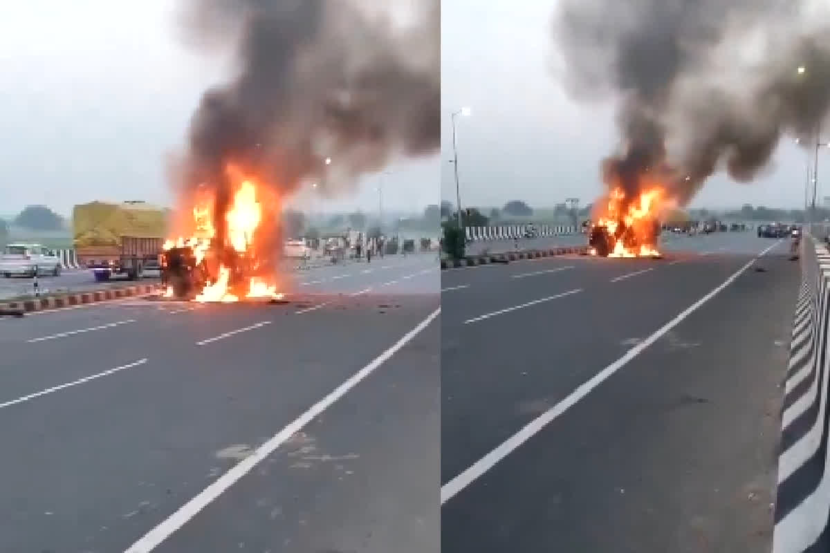 Aligarh Road Accident News: जिंदा जले एक ही परिवार के 4 लोग, दो मासूम भी शामिल, कार और मिनी बस में टक्कर के बाद लगी आग