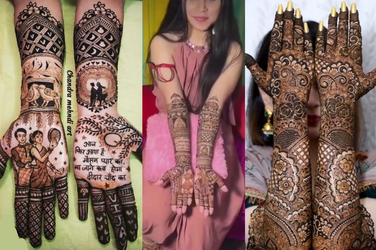 Karwa Chauth Mehndi: पति की लंबी उम्र के लिए नया तरीका! करवा चौथ पर महिलाएं बनवा रही हैं ‘हसबैंड वाली मेहंदी’, बाजारों में नए ट्रेंड की मची होड़