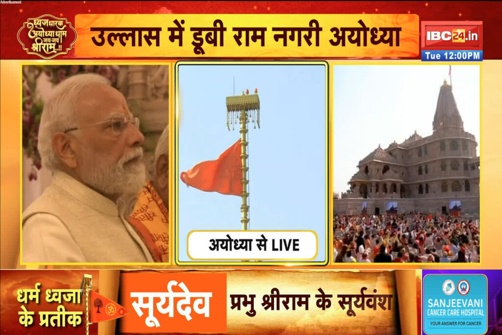 Ayodhya Ram Mandir Flag Hoisting Video
