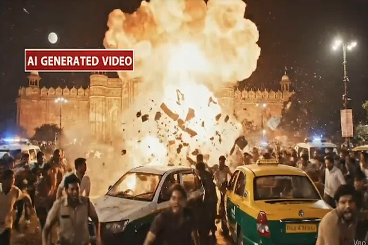 Delhi Blast Video: दिल्ली में कैसे हुआ धमाका? आग, धुआँ और जली हुई गाड़ियों का खौफनाक मंजर, देखिए AI Generated वीडियो