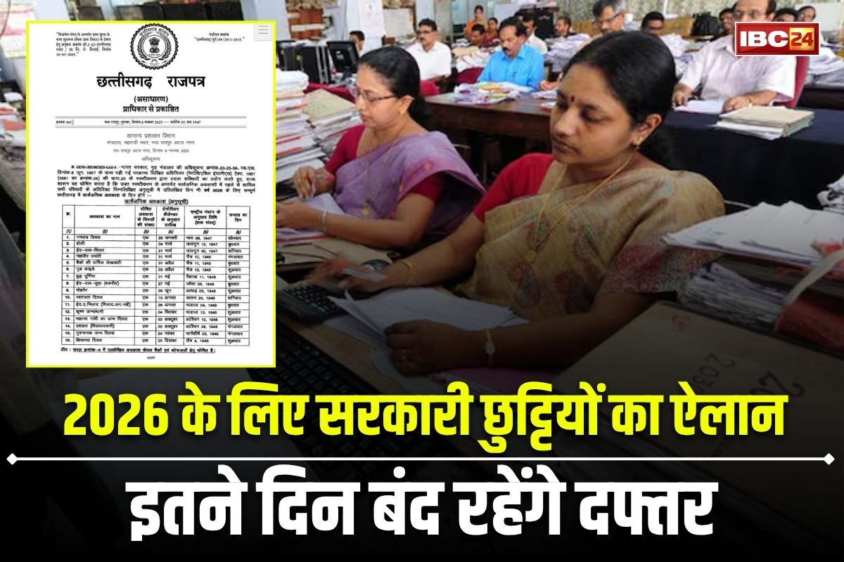 Government Holidays: 2026 के लिए सरकारी छुट्टियों का ऐलान, कर्मचारियों को इतने दिन नहीं आना होगा दफ्तर, यहां देखें अवकाशों की पूरी सूची