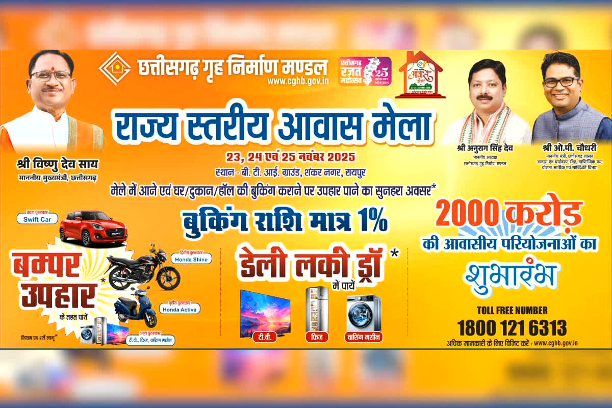 House in Raipur Chhattisgarh: रायपुर में खरीदना चाहते हैं सस्ते दाम पर मकान? तो आज से शुरू हो रहा आवास मेला, 20 लाख के मकान पर सीधे 6 लाख की मिलेगी छूट