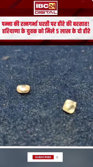 Panna की रत्नगर्भा धरती पर हीरे की बरसात! हरियाणा के युवक को मिले 5 लाख के दो हीरे