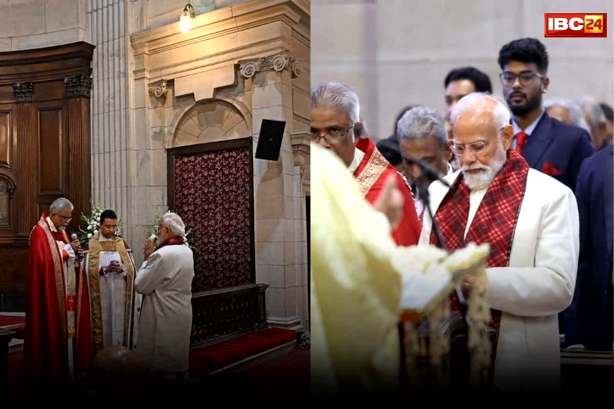 PM Modi Christmas : क्रिसमस पर दिल्ली के कैथेड्रल चर्च ऑफ द रिडेम्पशन पहुंचे पीएम मोदी, सोशल मीडिया पर सभी को दीं शुभकामनाएँ, देखें खास तस्वीरें
