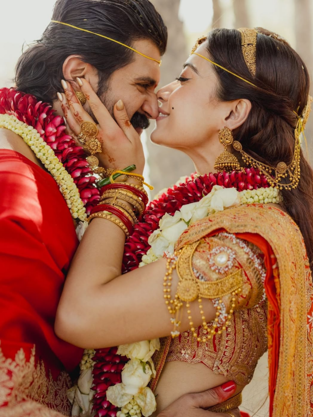 Rashmika-Vijay Wedding: भगवा ब्राइडल साड़ी में 'महारानी' दिखीं रश्मिका, पल्लू पर विजय देवरकोंडा के लिए लिखा ये खास मैसेज, देखें आप भी