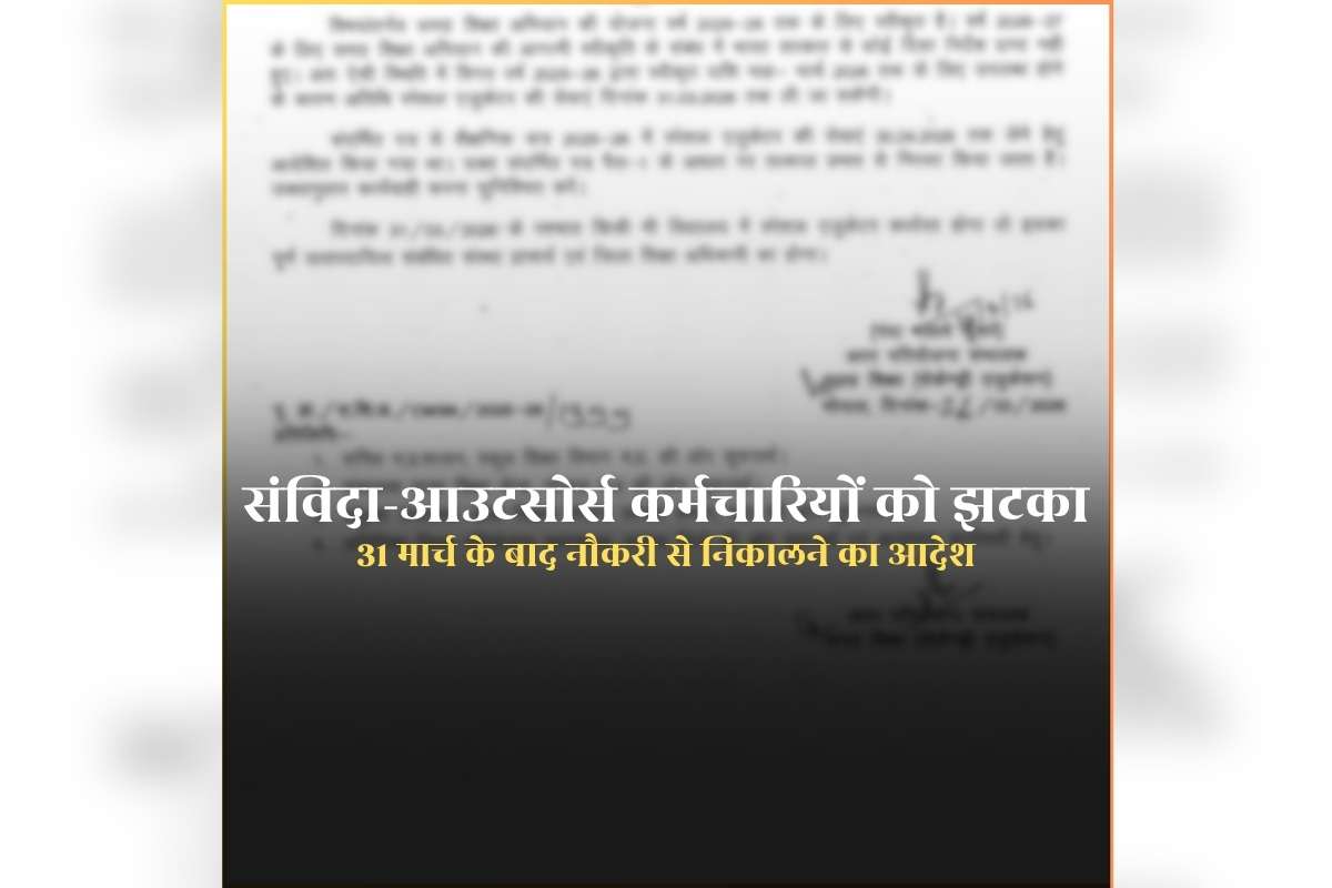 Samvida Employee News: प्रदेश के संविदा और आउटसोर्स को 31 मार्च के बाद नौकरी से निकालने का आदेश, इस विभाग के हजारों कर्मचारी एक साथ हो जाएंगे बेरोजगार