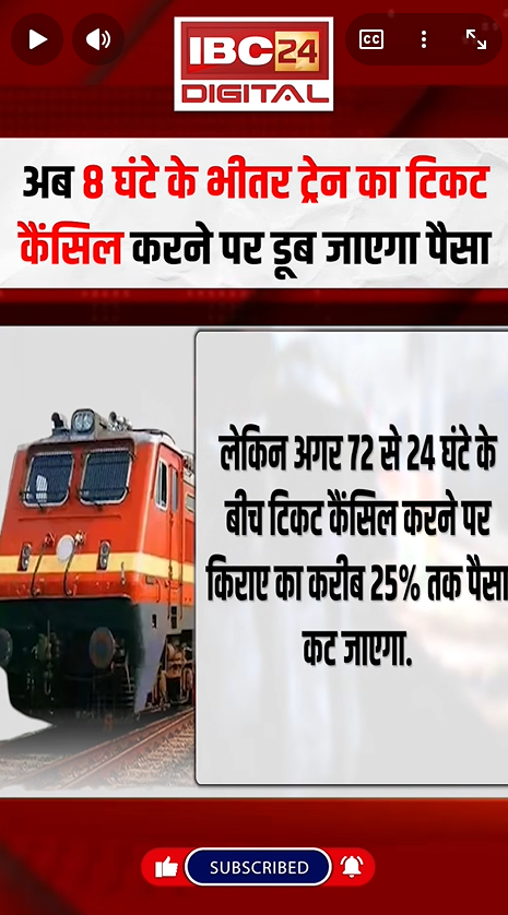Train Ticket Cancellation News: अब 8 घंटे के भीतर ट्रेन टिकट कैंसिल करने पर डूब जाएगा पैसा
