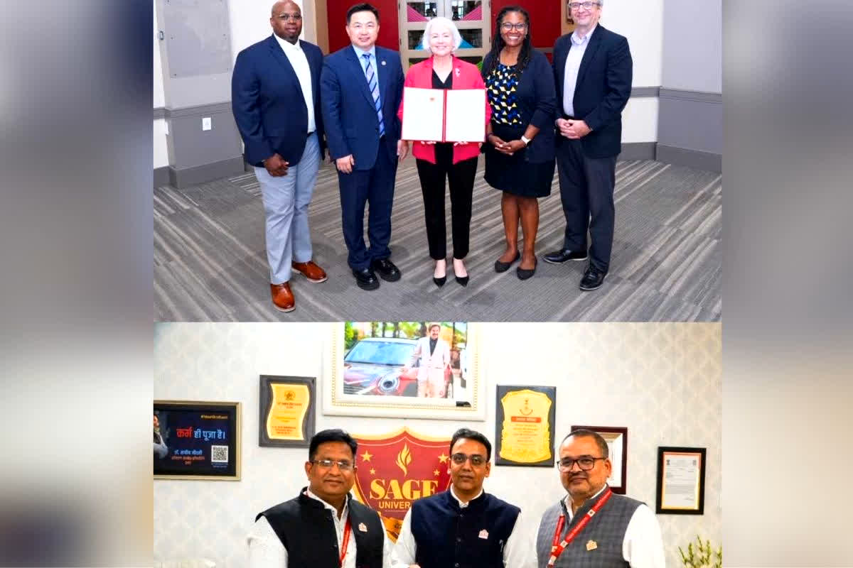 SAGE University Indore News : अब इंदौर में बैठकर मिलेगा अमेरिका जैसा एजुकेशन! सेज यूनिवर्सिटी ने विदेशी यूनिवर्सिटी के साथ मिलाया हाथ, जानें छात्रों को क्या होगा फायदा?