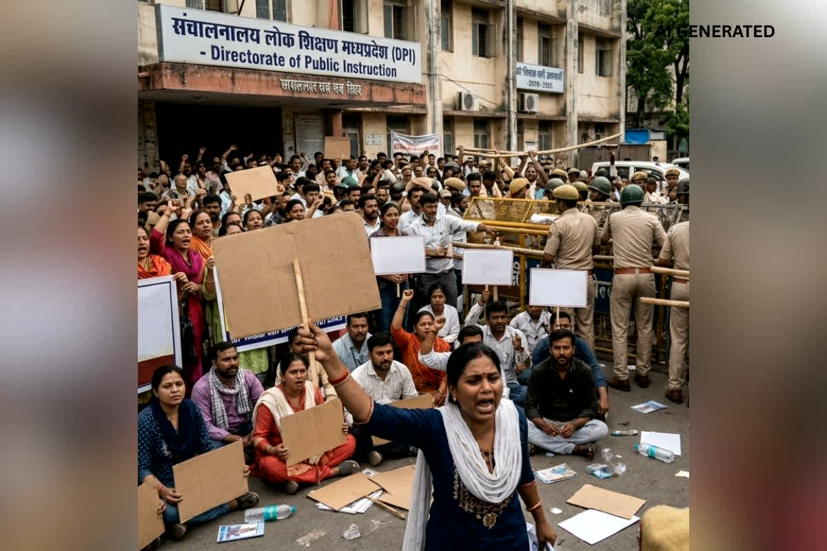 Bhopal Teacher Protest : शिक्षक भर्ती में ‘बड़ा बखेड़ा’! रिजल्ट के बाद भी अटकी नियुक्ति, DPI दफ्तर के बाहर छात्रों का हंगामा, सरकार को दी ये चेतावनी