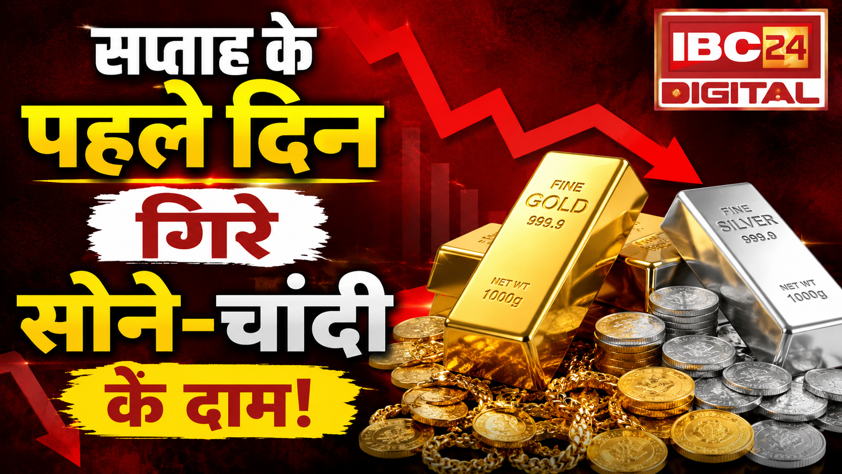 Gold Silver Rate Today: सप्ताह के पहले दिन गिरे सोने-चांदी के दाम! जानें अपने शहर का आज का ताजा रेट