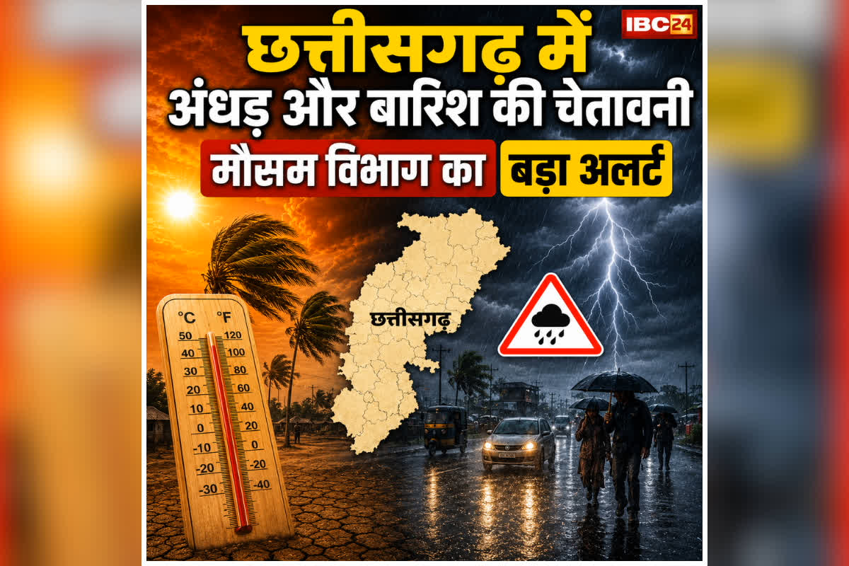 Chhattisgarh Weather Alert: छत्तीसगढ़ में बदलेगा मौसम का मिजाज, आज कई इलाकों में होगी बारिश! मौसम विभाग ने जारी की चेतावनी