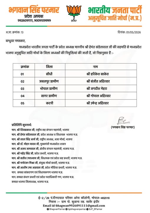 Bhopal BJP News 