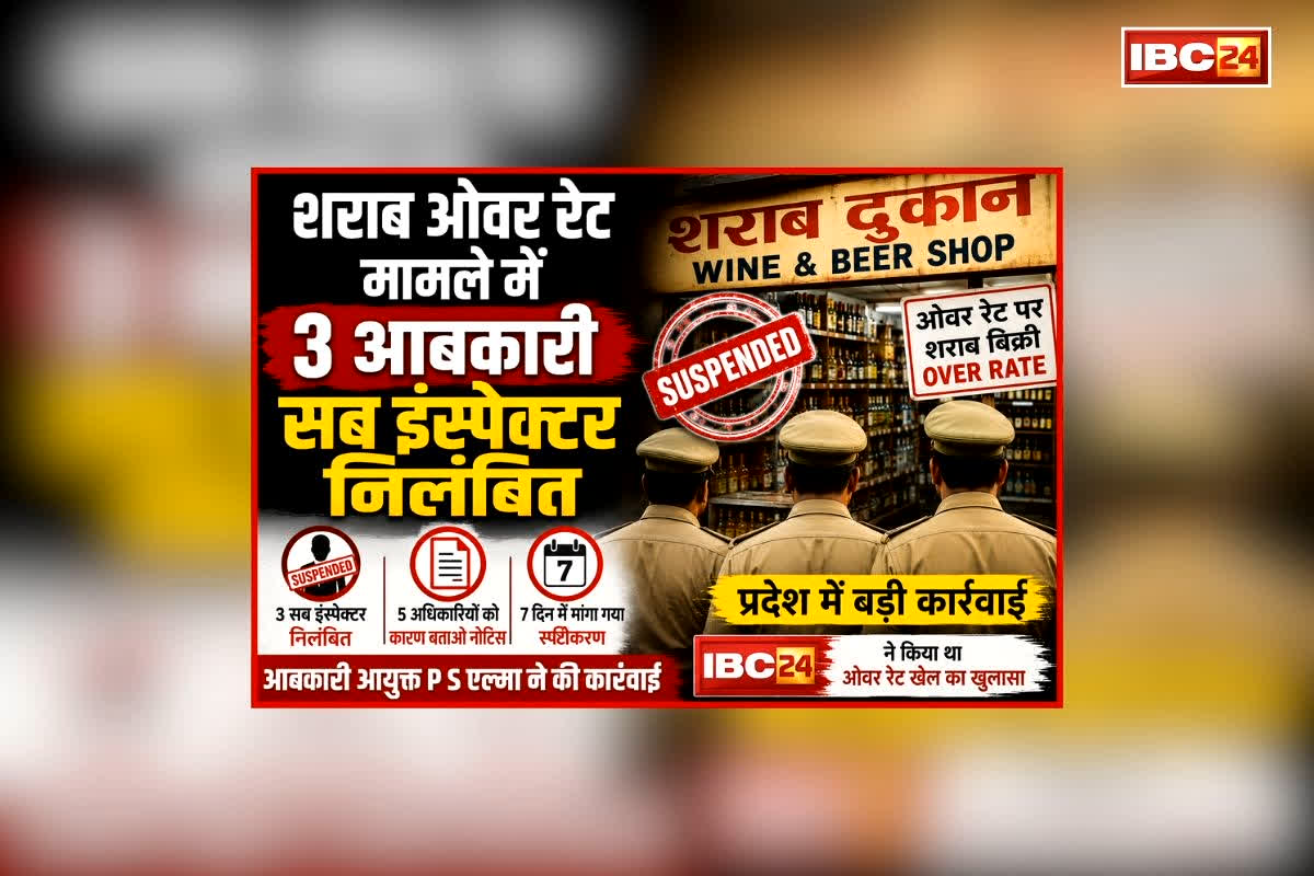 CG Liquor Over Rating Case: IBC24 की खबर का असर, आबकारी विभाग का एक और बड़ा एक्शन, ओवररेटिंग मामले में इतने सब इंस्पेक्टरों को किया निलंबित