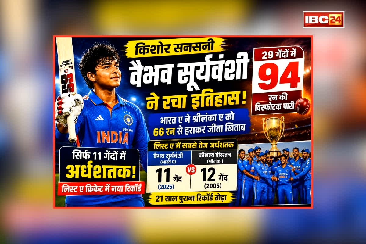 IND A vs SL A Final Highlights: वैभव सूर्यवंशी ने तोड़ा 21 साल पुराना रिकॉर्ड, तूफानी पारी देख हर कोई हुआ हैरान, पूरे मैच का हाल जानें एक क्लिक में…