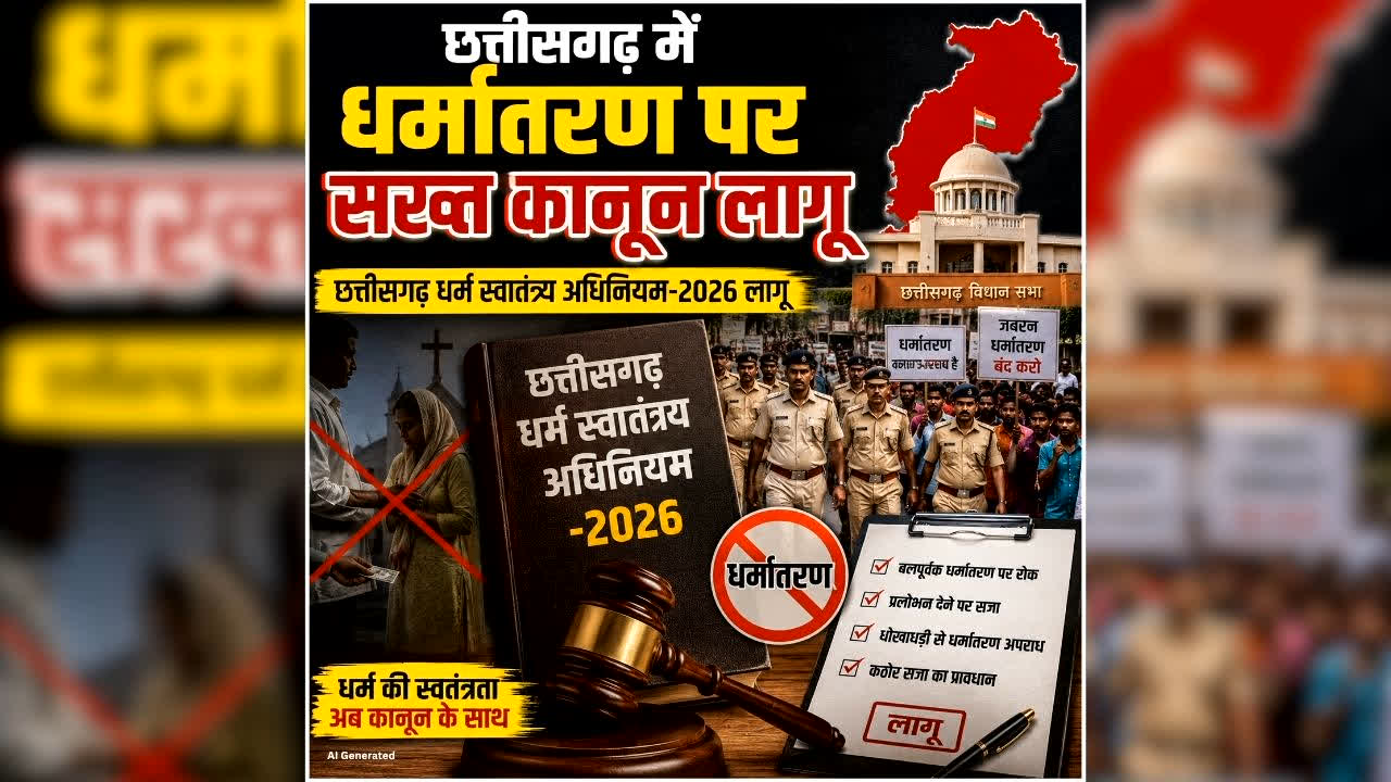 Chhattisgarh Freedom of Religion Act 2026: 20 साल कैद…25 लाख रुपए तक जुर्माना, छत्तीसगढ़ में धर्मांतरण करवाने वालों की खैर नहीं, साय सरकार ने लिया बड़ा फैसला
