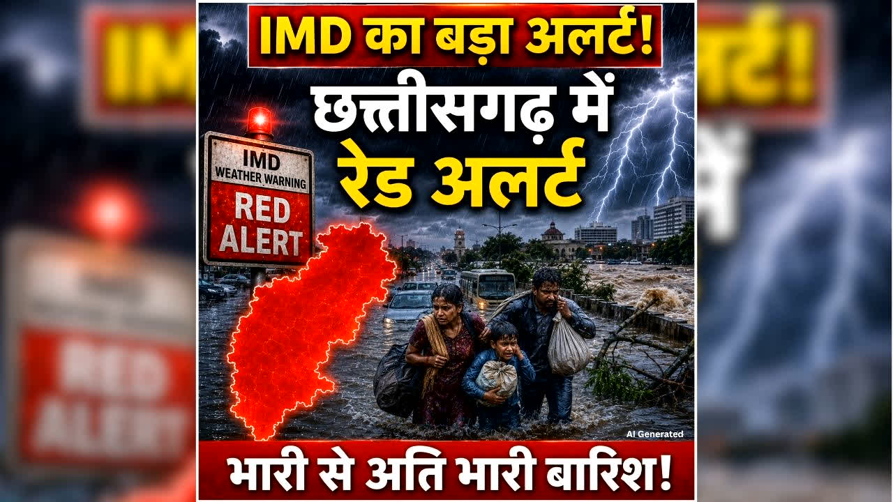 Chhattisgarh Me Barish Ka Alert Today: जानें, आज छत्तीसगढ़ में कहां-कहां होगी आफत की बारिश, रायपुर समेत इन जिलों में रेड अलर्ट जारी, घर से निकलने से पहले पढ़ लें Weather Report