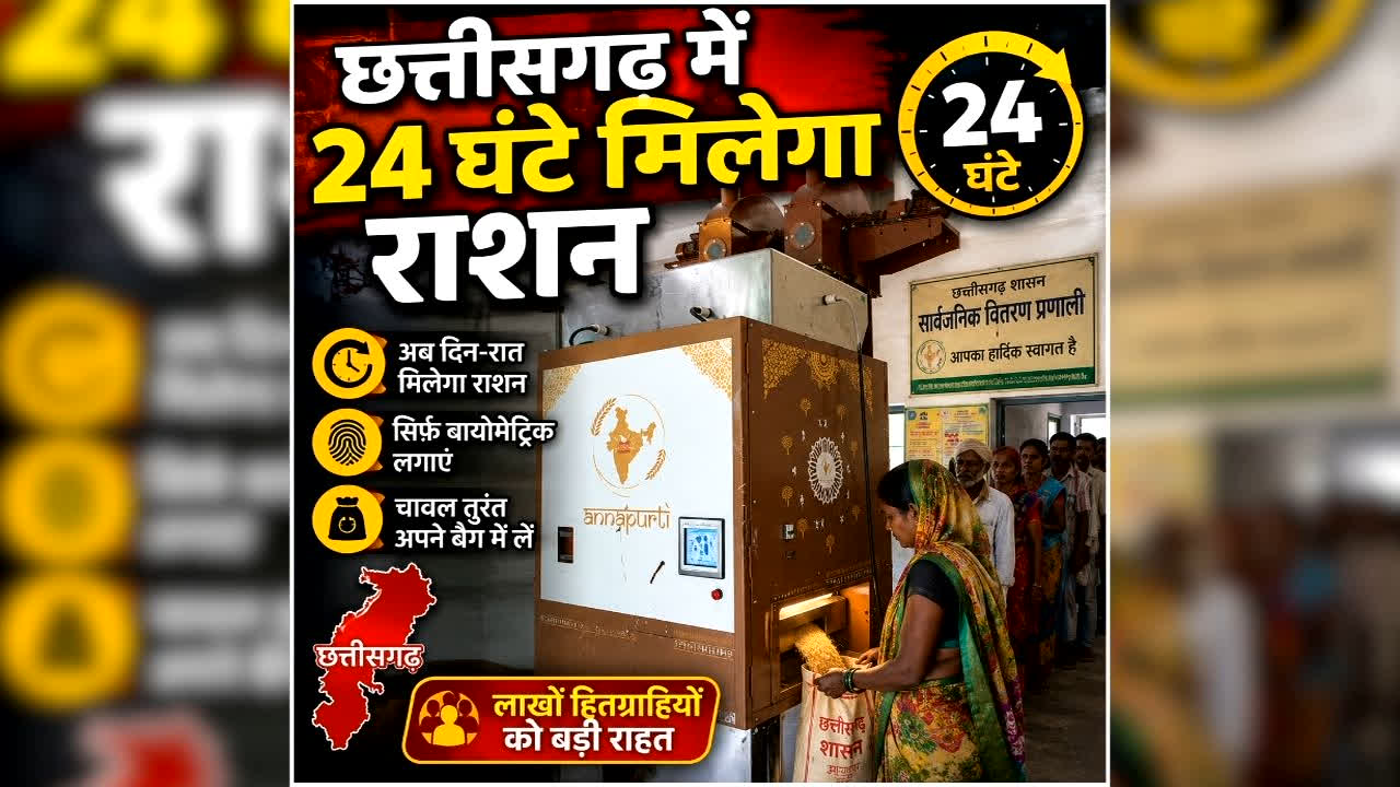 Chhattisgarh Ration ATM News: छत्तीसगढ़ में 24 घंटे मिलेगा राशन, नहीं करना होगा राशन दुकान खुलने का इंतजार, खाद्य विभाग ने लिया बड़ा फैसला