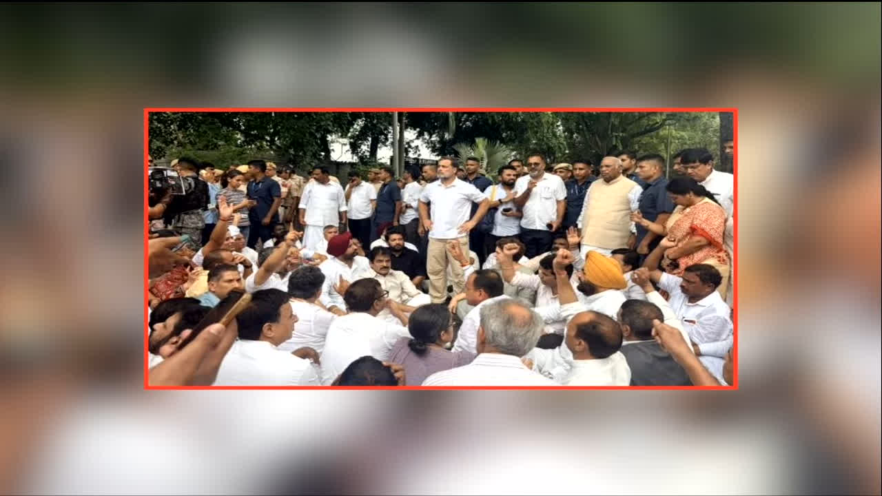 Congress Protest On PM House: पीएम मोदी के आवास के बाहर कांग्रेसी सांसदों का धरना, राहुल-प्रियंका भी पहुंचे मौके पर, जानिए क्या है उनकी मांगे