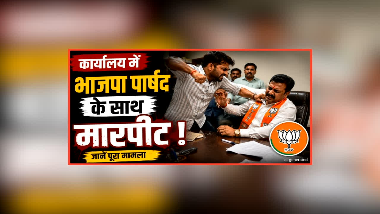 BJP Parshad Beaten Up Video: भाजपा कार्यालय में पार्षद के साथ मारपीट, इस वजह से हुआ विवाद, सोशल मीडिया पर वायरल हुआ वीडियो