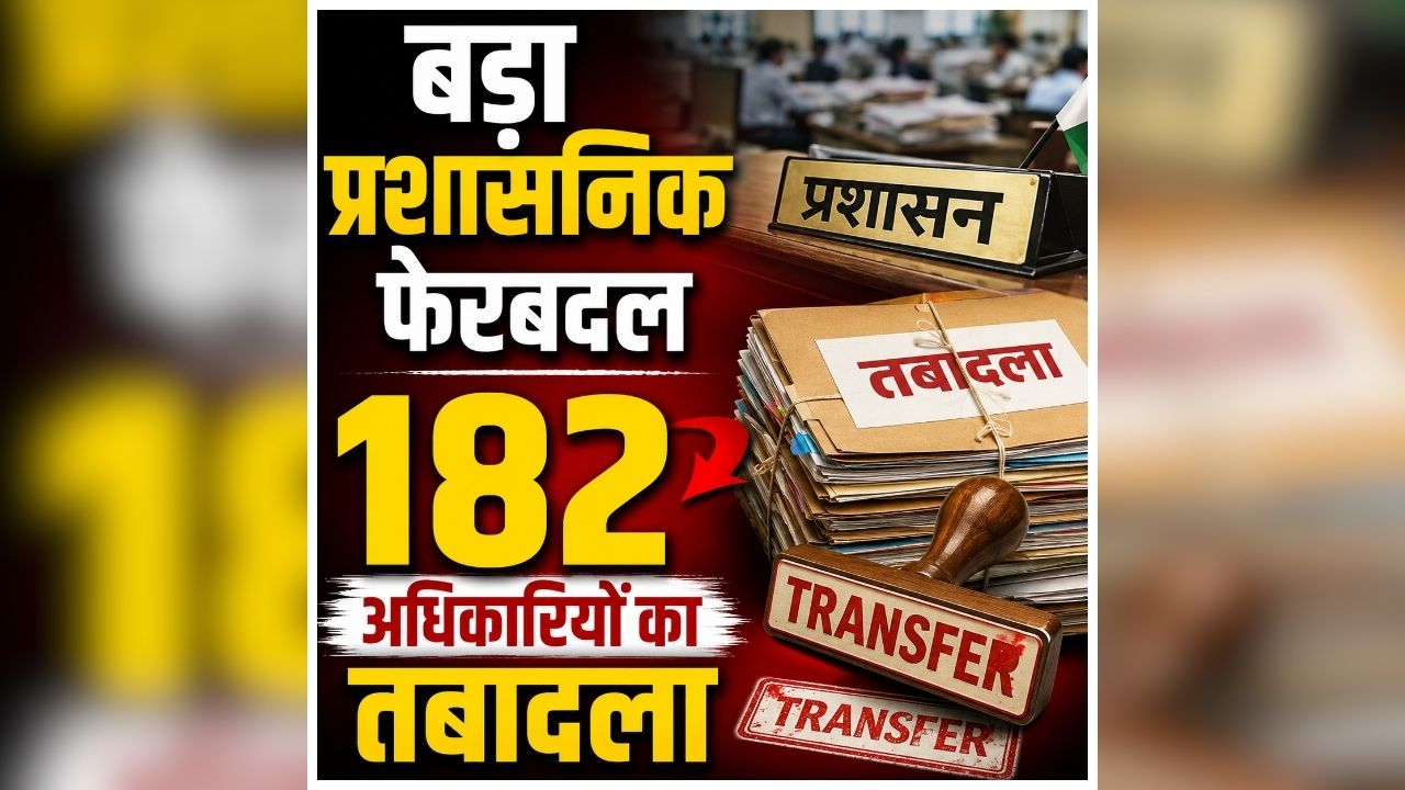 PCS Transfer List Today: बड़ा प्रशासनिक फेरबदल, एक साथ 182 अधिकारियों का तबादला, कई जिलों के बदले गए SDM, देर रात जारी हुआ आदेश, देखें आप भी..