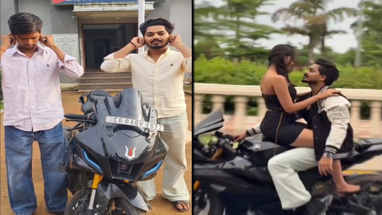 Raipur Viral Video: युवती को बाइक की टंकी पर उल्टा बिठाया.. फिर बीच सड़क जमकर की रोलबाजी, अब थाने में इस तरह हाथ जोड़ते दिखा स्टंट बॉय..