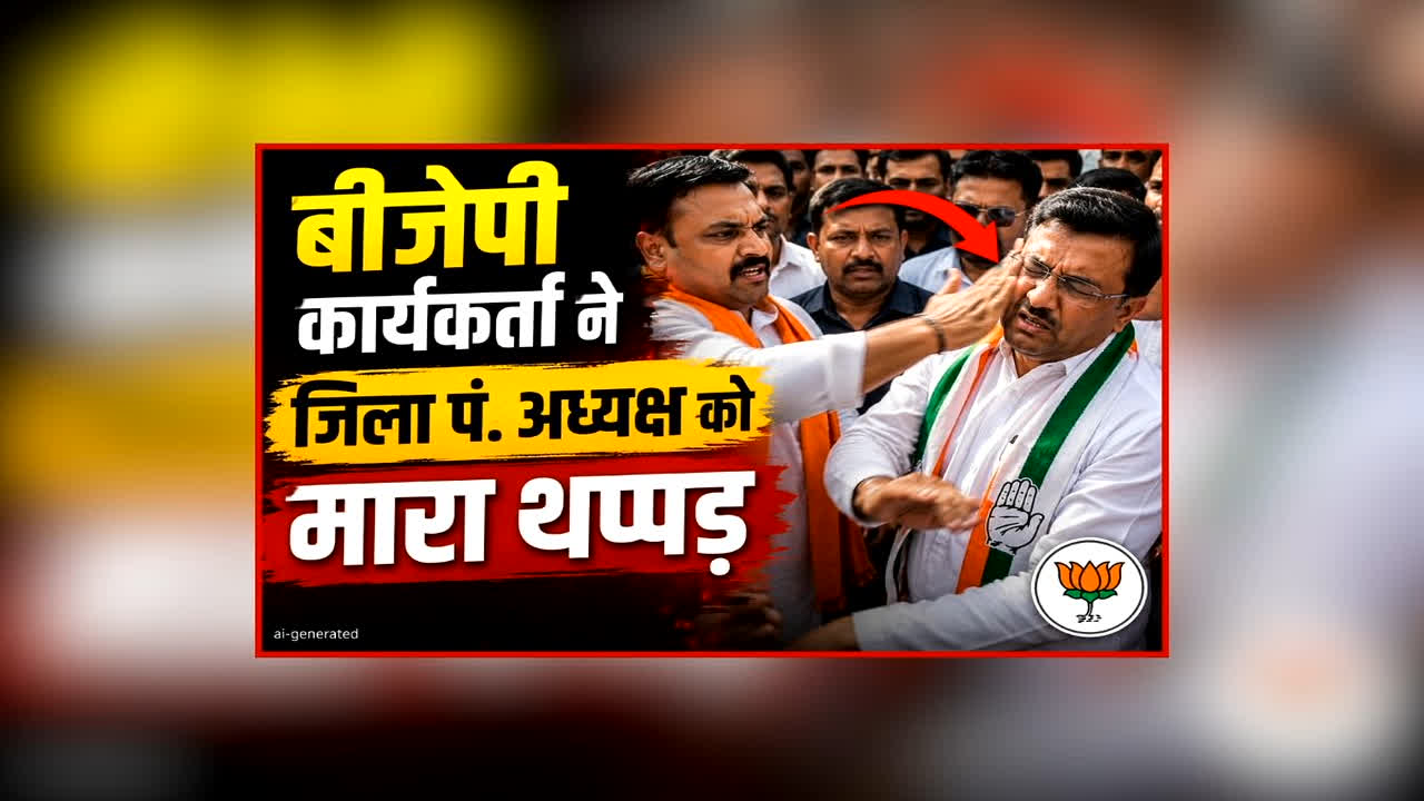 BJP Worker Slaps Congress Leader: मंत्री चैतन्य कश्यप के कार्यक्रम में कांग्रेस नेताओं ने किया हंगामा, बीजेपी कार्यकर्ता ने जिला पं. अध्यक्ष को मारा थप्पड़, आप भी देखें वीडियो