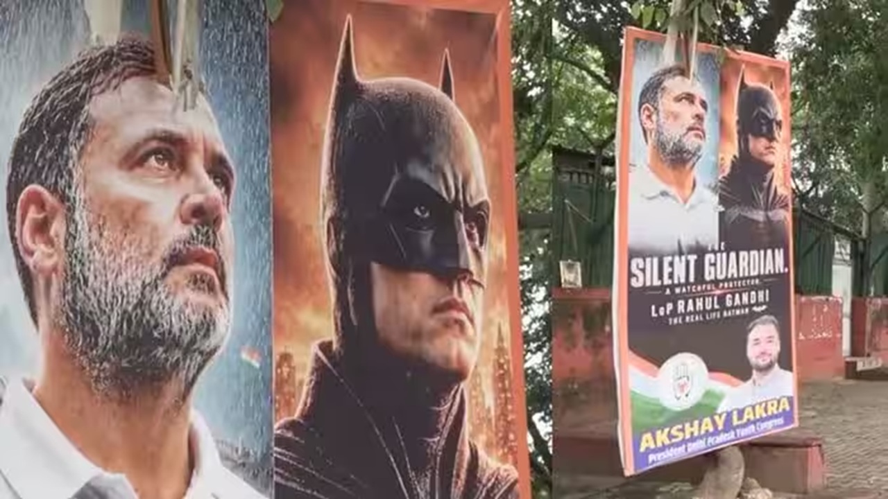 Vande Bharat: कांग्रेस दफ्तर के बाहर लगे राहुल गांधी के पोस्टर, बताया गया ‘रियल लाइफ बैटमैन’, भाजपा के इन नेताओं ने साधा निशाना